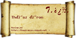 Thész Áron névjegykártya