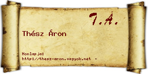 Thész Áron névjegykártya